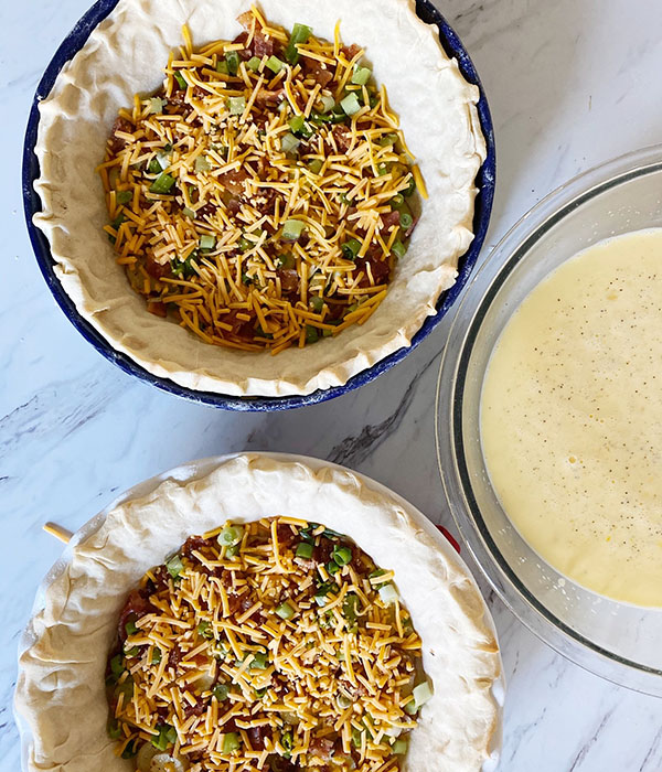 Loaded Baked Potato Quiche Uncooked