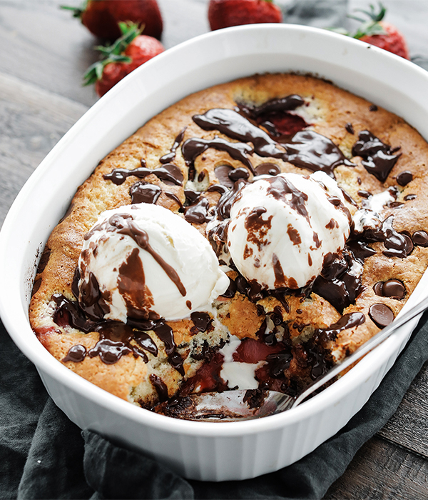 Strawberry Chocolate Cobbler