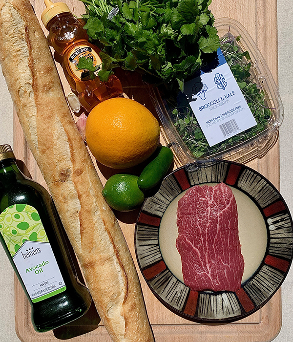 Cilantro Orange Flat Iron Toast Ingredients