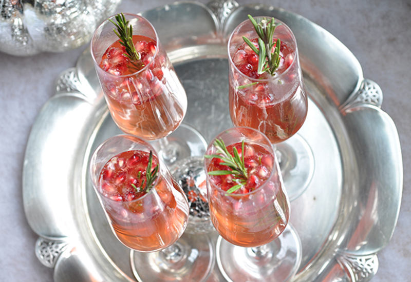 Pom Cherry Spritzer with Rosemary