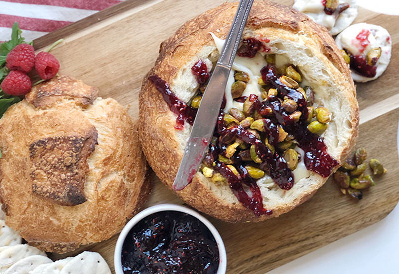 Baked Brie with Cayenne-Candied Pistachios