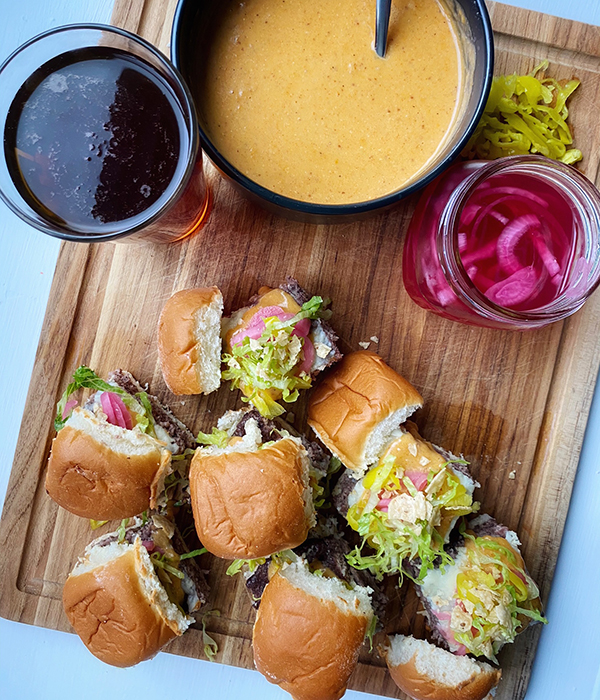 Nacho Beer Cheese Sliders