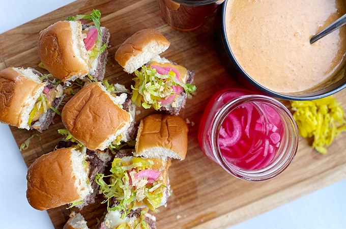 Nacho Beer Cheese Sliders