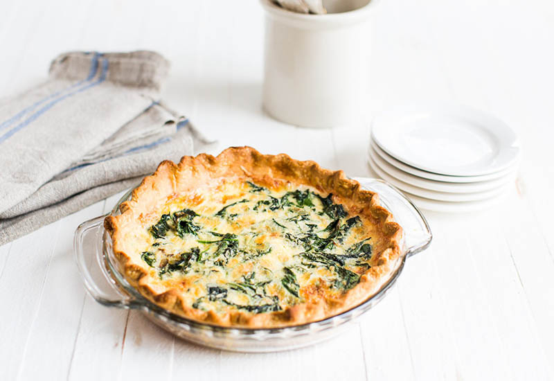 Quiche Lorraine with Spinach and Gruyere