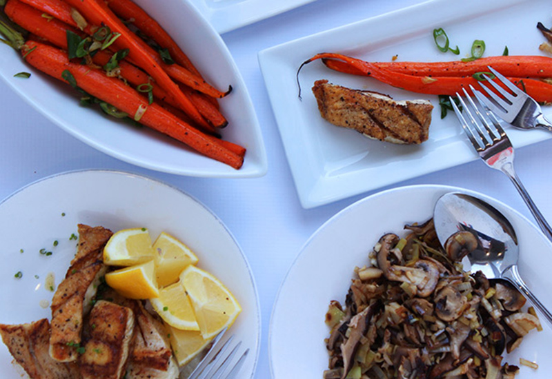 Sauteed Halibut with Leeks and Mushrooms