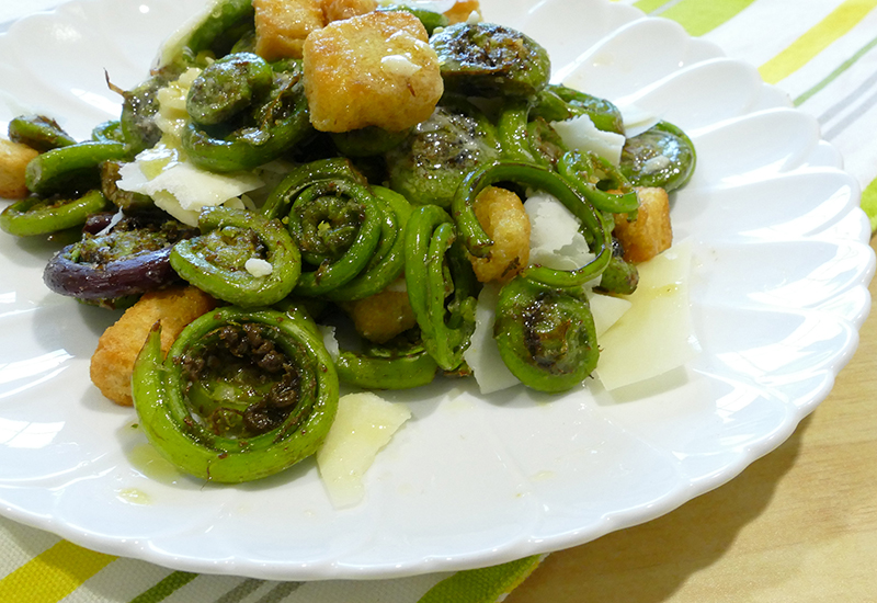Warm Fiddlehead Salad