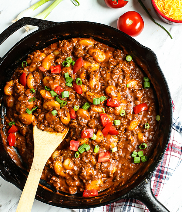 One Pan Cheeseburger Gnocchi