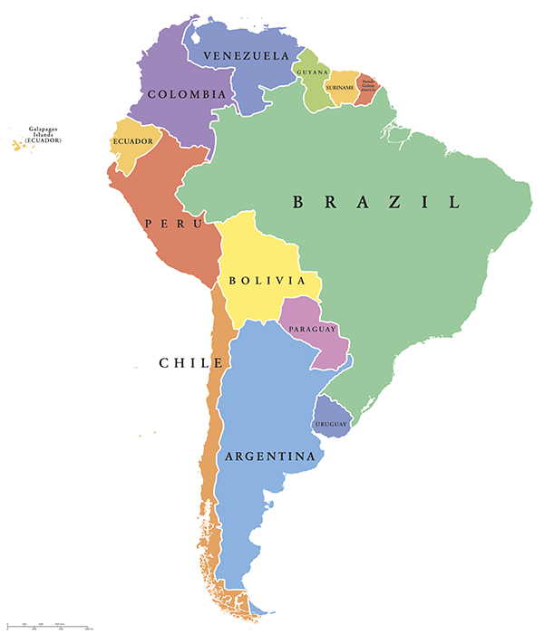 Map of South America