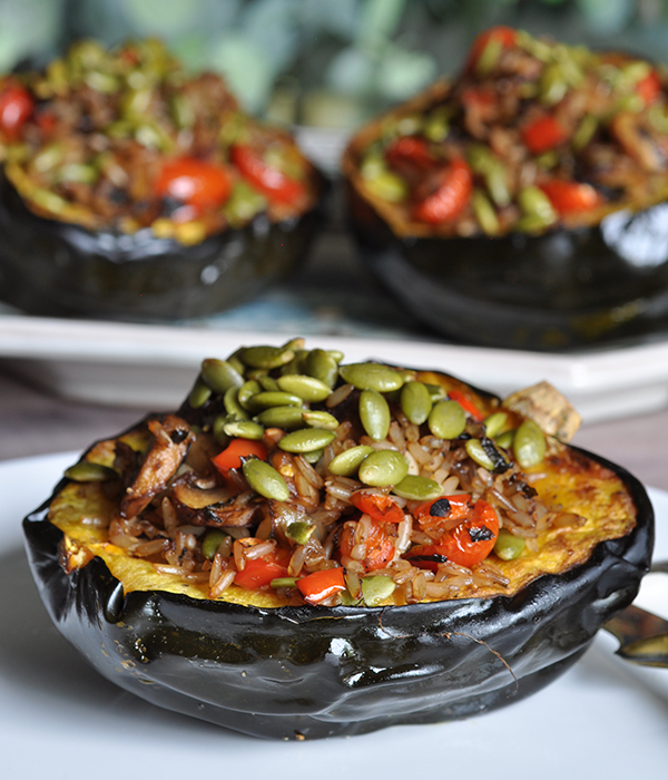 Acorn Squash with Quinoa and Mushroom Stuffing