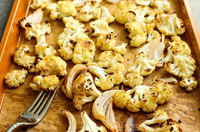 Roasted Cauliflower on Sheet Pan