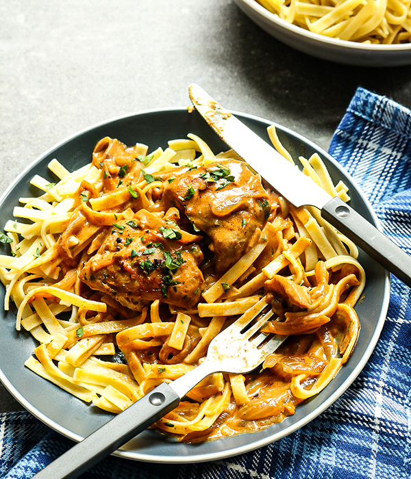 Chicken Paprikash on Plate