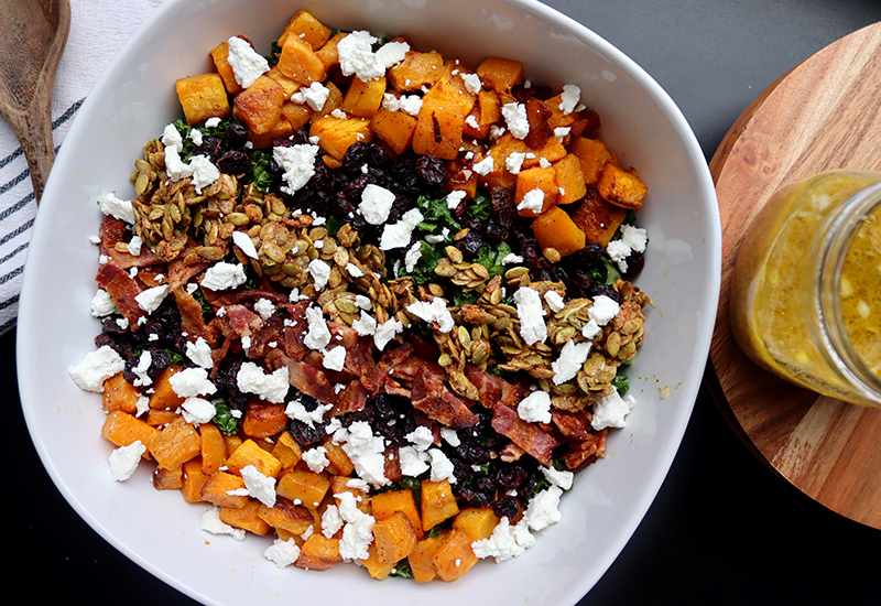 Fall Harvest Kale Salad