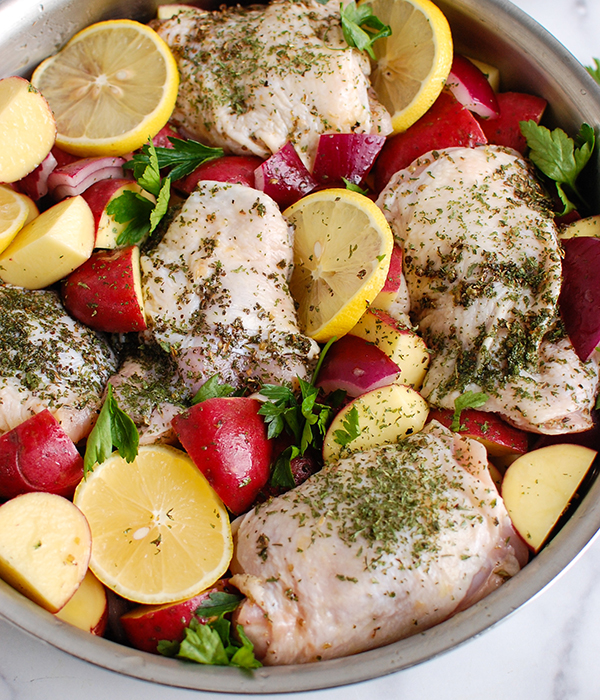 One Pot Mediterranean Lemon Chicken and Potatoes_Raw