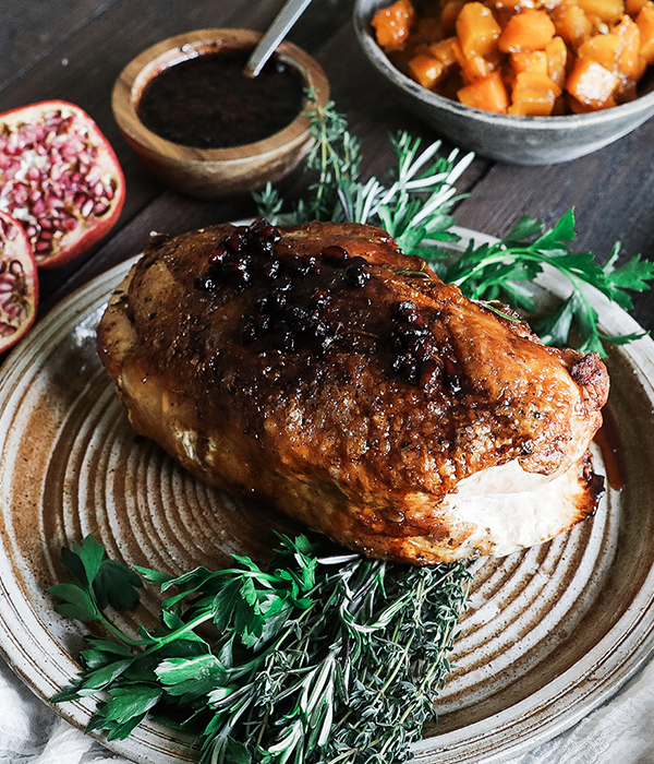 Roasted Turkey Breast on Plate