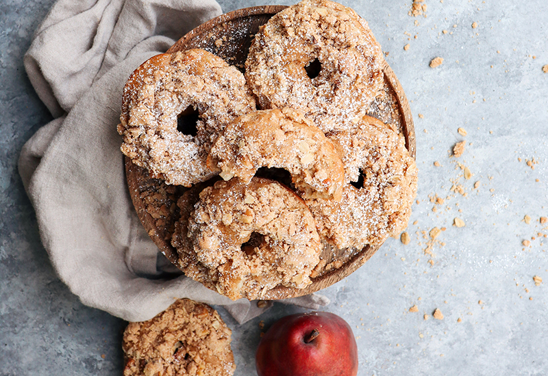 Baked Pear Crumb Doughnuts