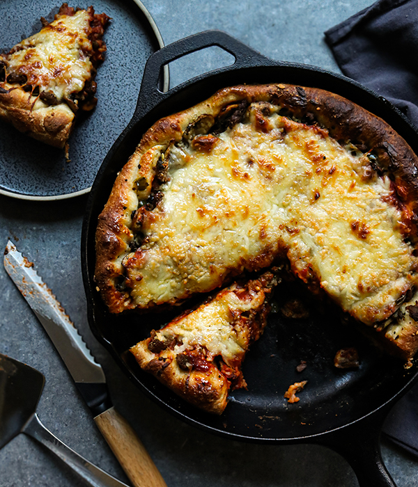 Deep Dish Skillet Pizza