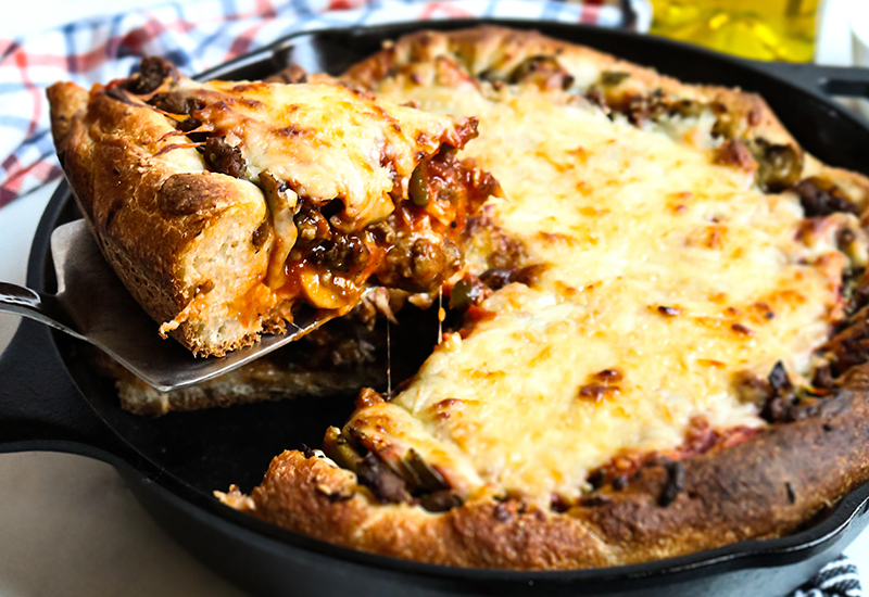 Deep Dish Skillet Pizza