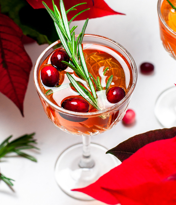 Champagne Cranberry Fizz Cocktail