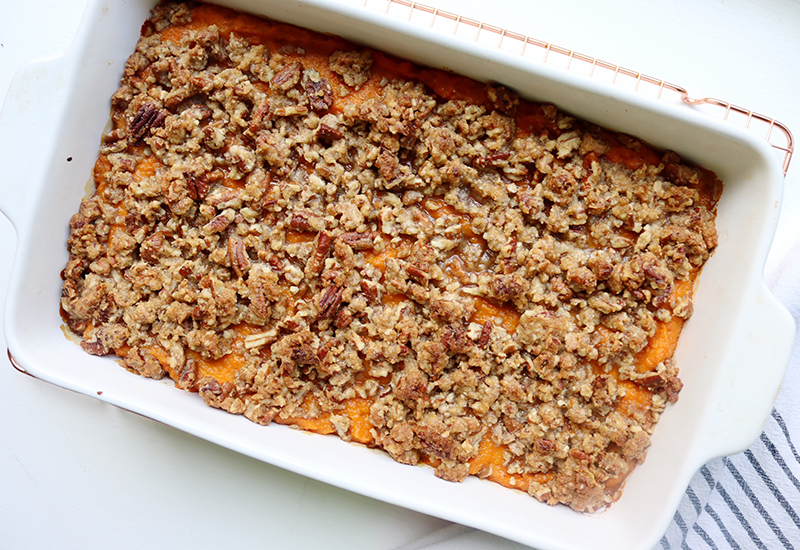 Sweet Potato Casserole with Pecan Streusel