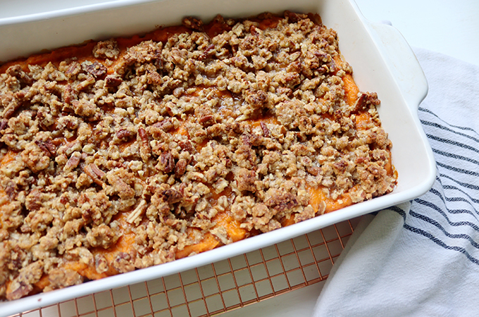 Sweet Potato Casserole with Pecan Streusel