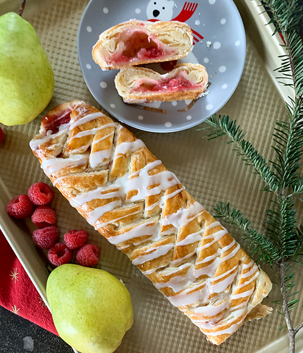 Pear Raspberry Pastry Braid