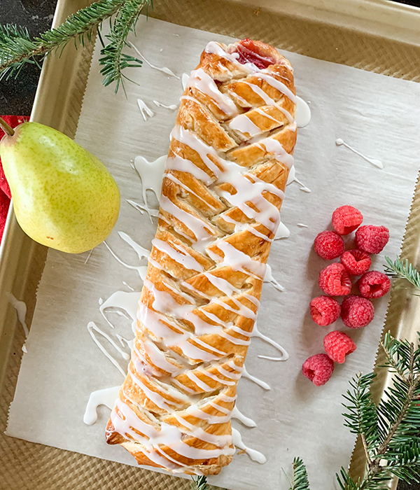 Pear Raspberry Pastry Braid