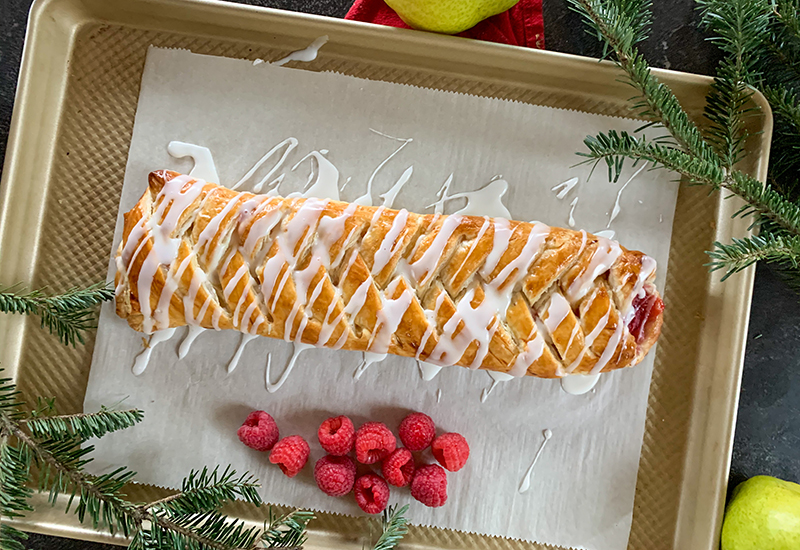 Pear Raspberry Pastry Braid