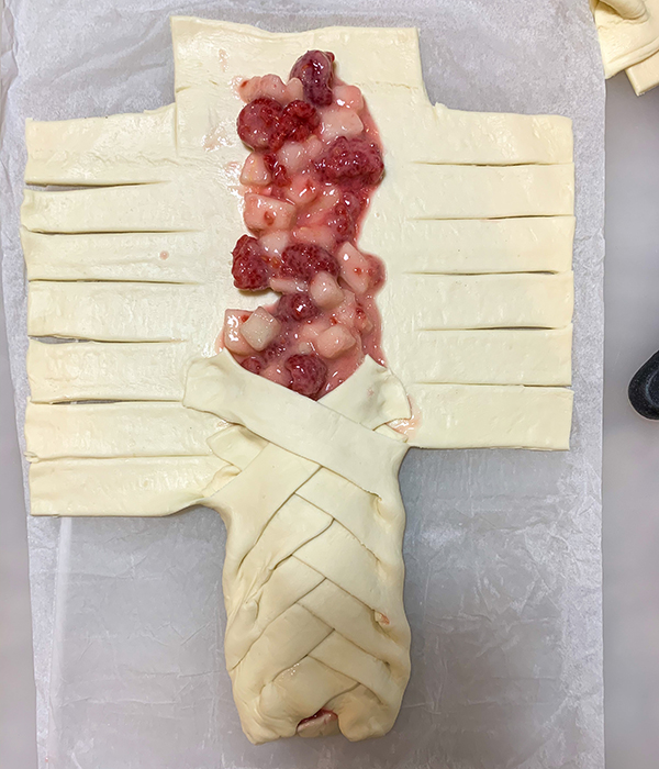 Pear Raspberry Pastry Braid Step 1