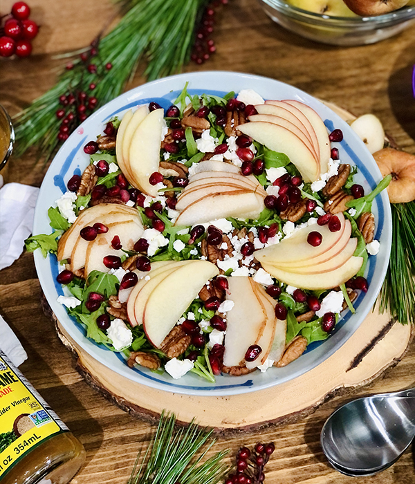 Pomegranate and Pear Greens Salad