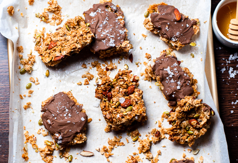 Salted Chocolate Honey Nut Bars