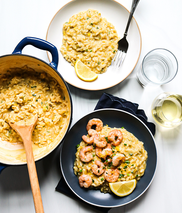 Baked Lemon Herb Risotto with Shrimp