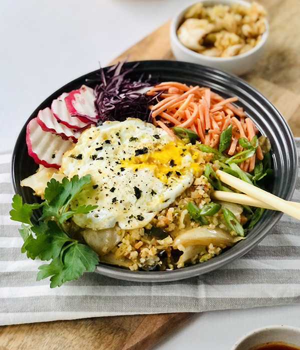 Kimchi Cauliflower Rice Power Bowls