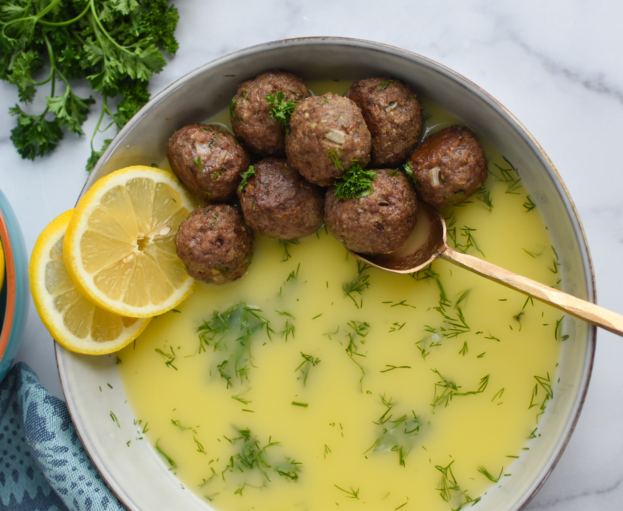 Mediterranean Lamb Meatballs with Lemon Sauce