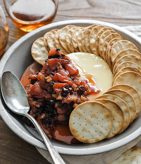 Melted Brie with Strawberry Chutney