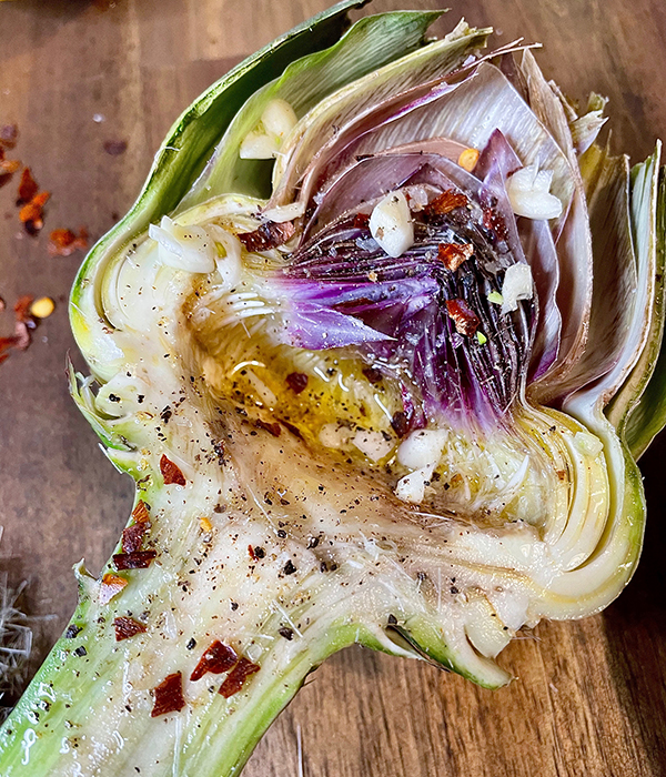 Roasted Artichokes with Lemon Garlic Aioli