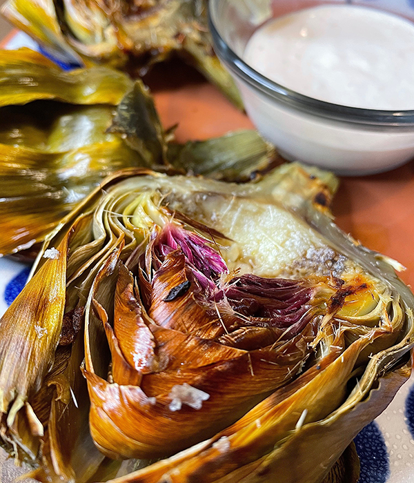 Roasted Artichokes with Lemon Garlic Aioli