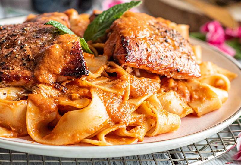 Citrus Salmon Pappardelle