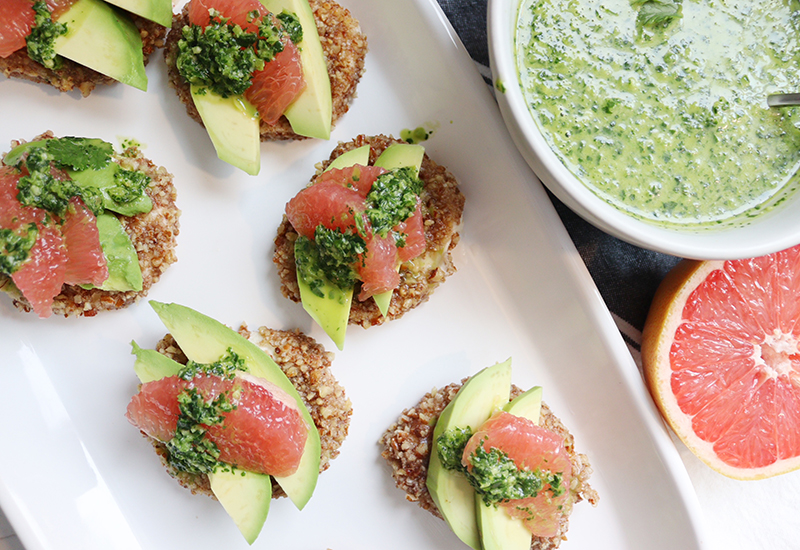 Grapefruit, Avocado & Fried Mozzarella Stacks