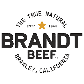 Brandt Beef Logo that says "The True Natural. Est 1945. Brawley, California."