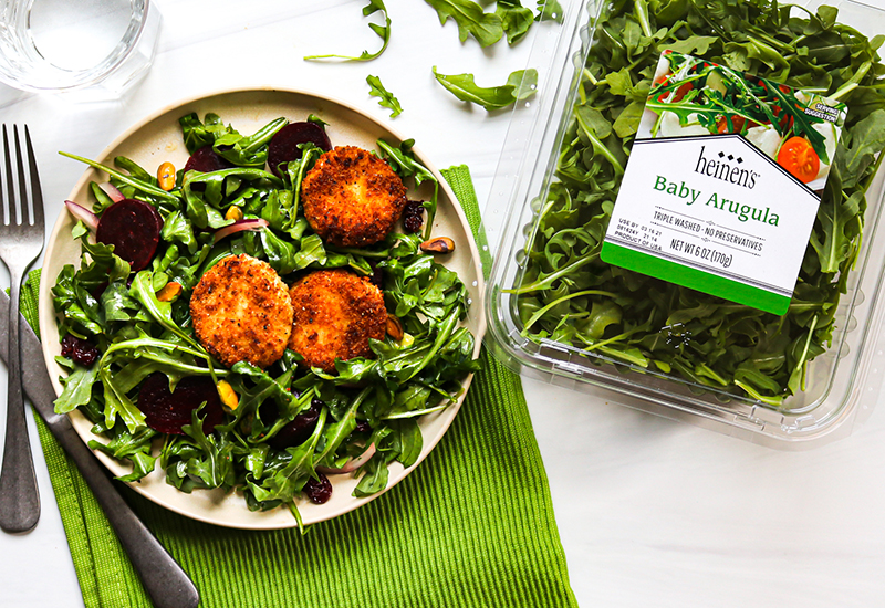 Crispy Goat Cheese, Beet & Arugula Salad