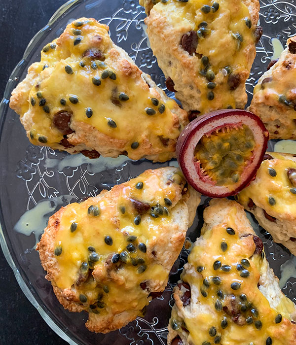 Passion Fruit Chocolate Chip Scones