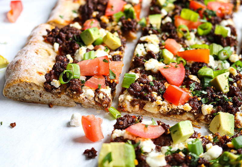 Goat Cheese Taco Pizza