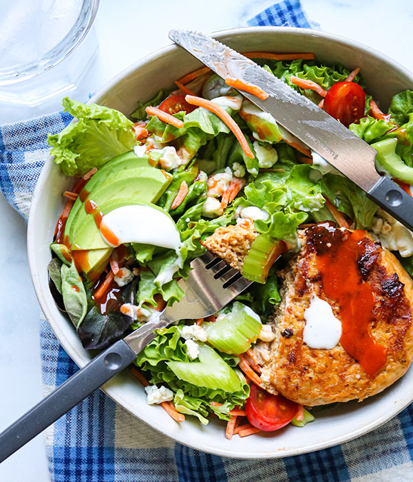 Buffalo Chicken Burger Bowl