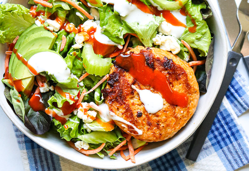 Buffalo Chicken Burger Bowl