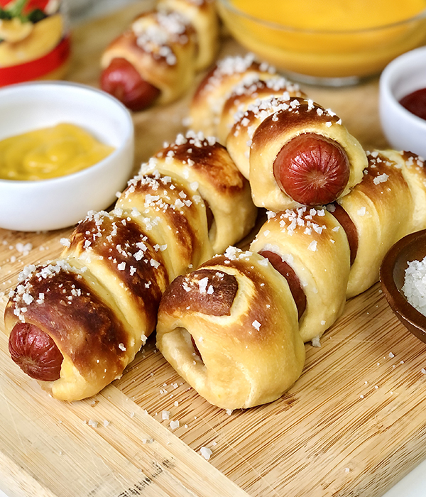 Air Fryer Jumbo Pretzel Dogs