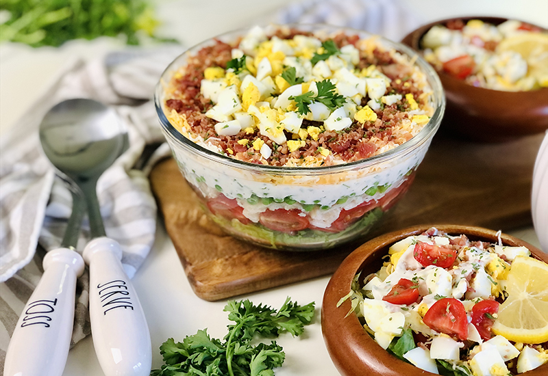 Grilled Cobb Layered Salad