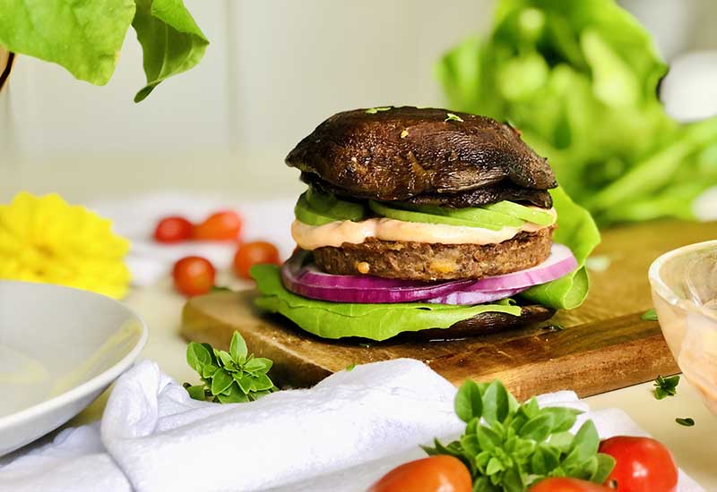 Portabella Mushroom & Cheddar Burgers