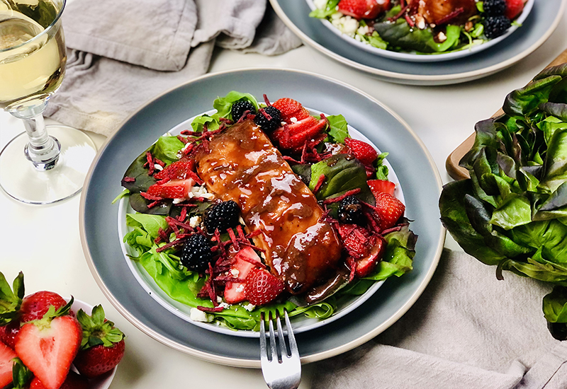 Salmon Strawberry & Feta Salad