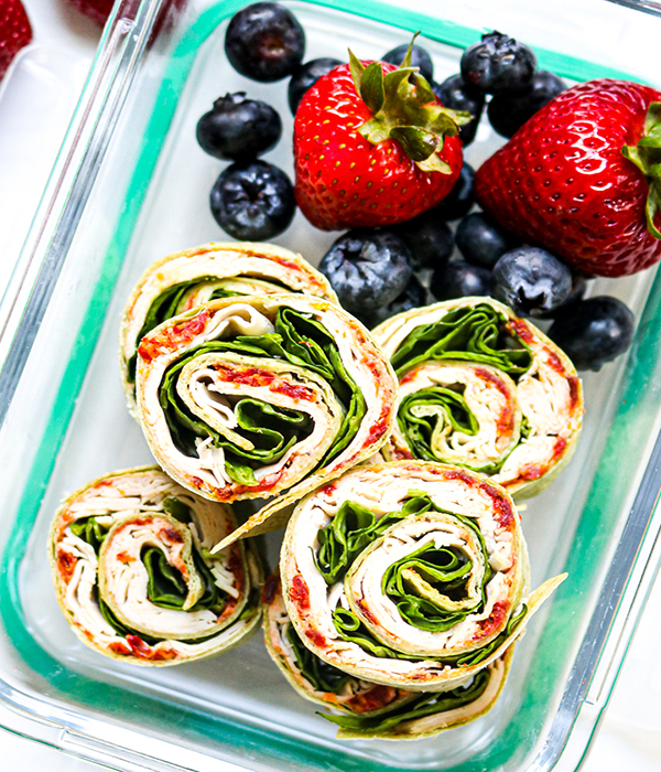 Turkey Sun Dried Tomato Pinwheels