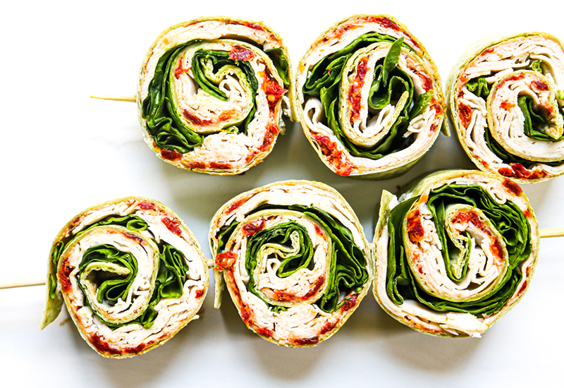 Turkey and Sun-Dried Tomato Pinwheels